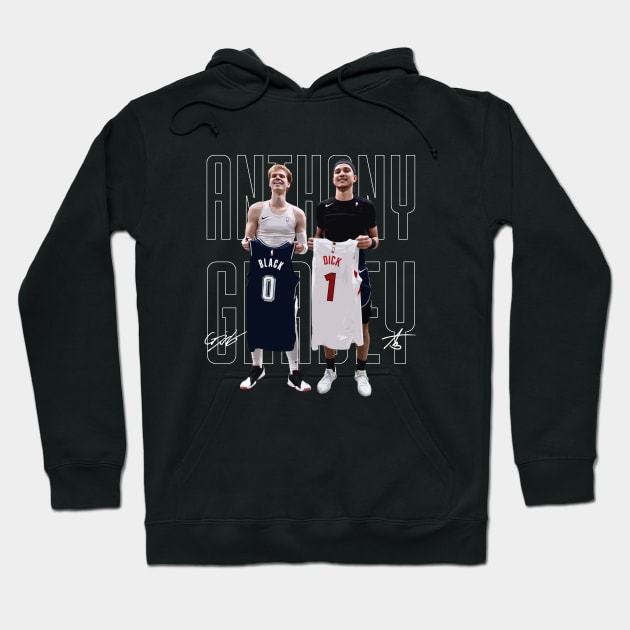 Gradey Dick x Anthony Black Jersey Swap Hoodie by Juantamad